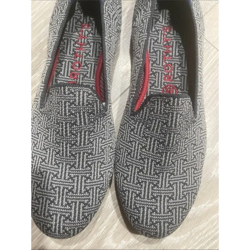Rothy's size 9 Grid gray charcoal woman's Loafers